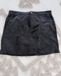Black Suede High Waisted Mini Skirt - Size XXL