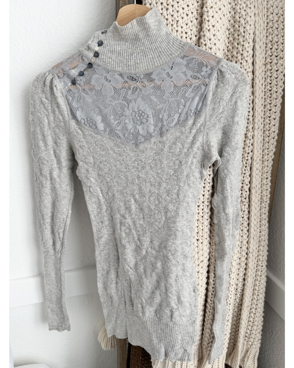 Free People Gray Turtleneck - Size M