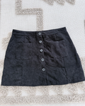 Black Corduroy Mini Skirt - Size XL