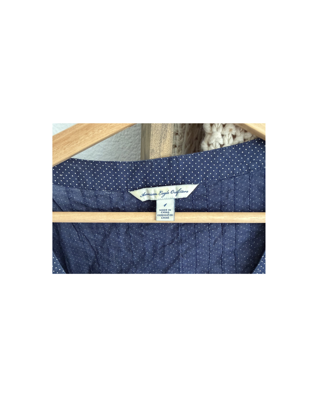 Navy Polka Dot Blouse - Size 4