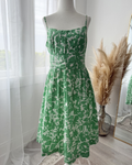 Green Floral Cotton Dress - Size 6