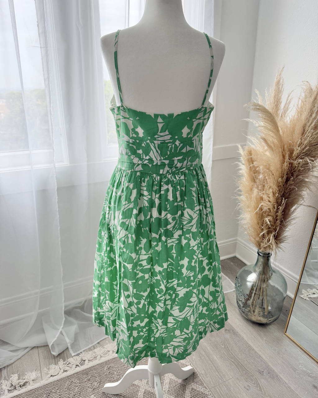Green Floral Cotton Dress - Size 6