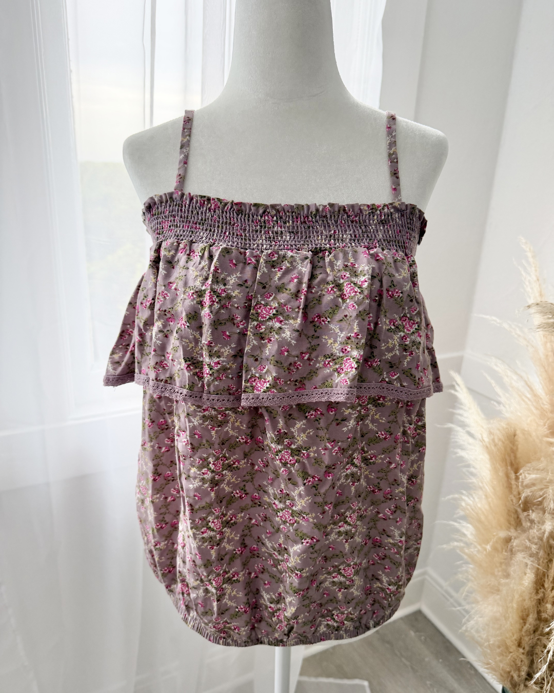 Lavender Floral Blouse - Size M