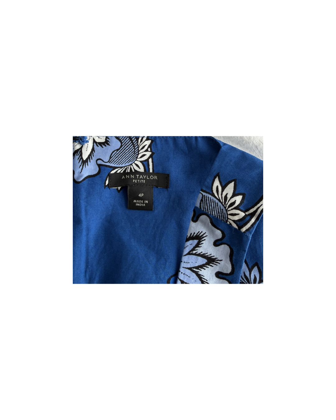 Ann Taylor Blue Floral Print Dress - Size 4 Petite