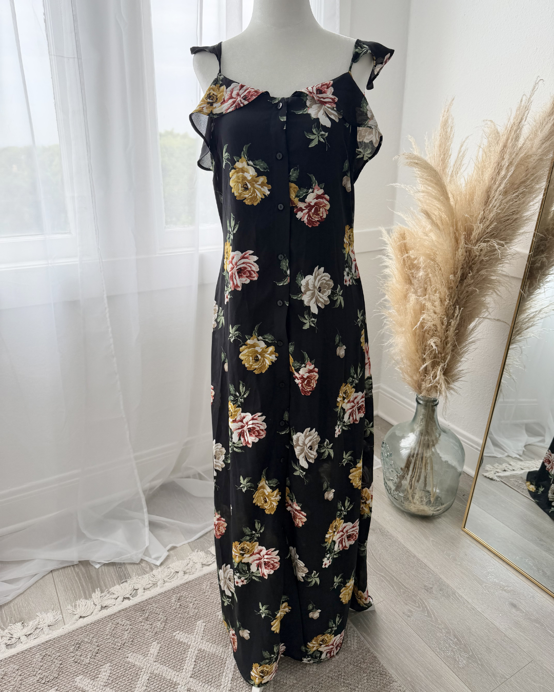 BP. Black Floral Dress - Size M