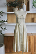 Beige Striped Midi Dress - Size M