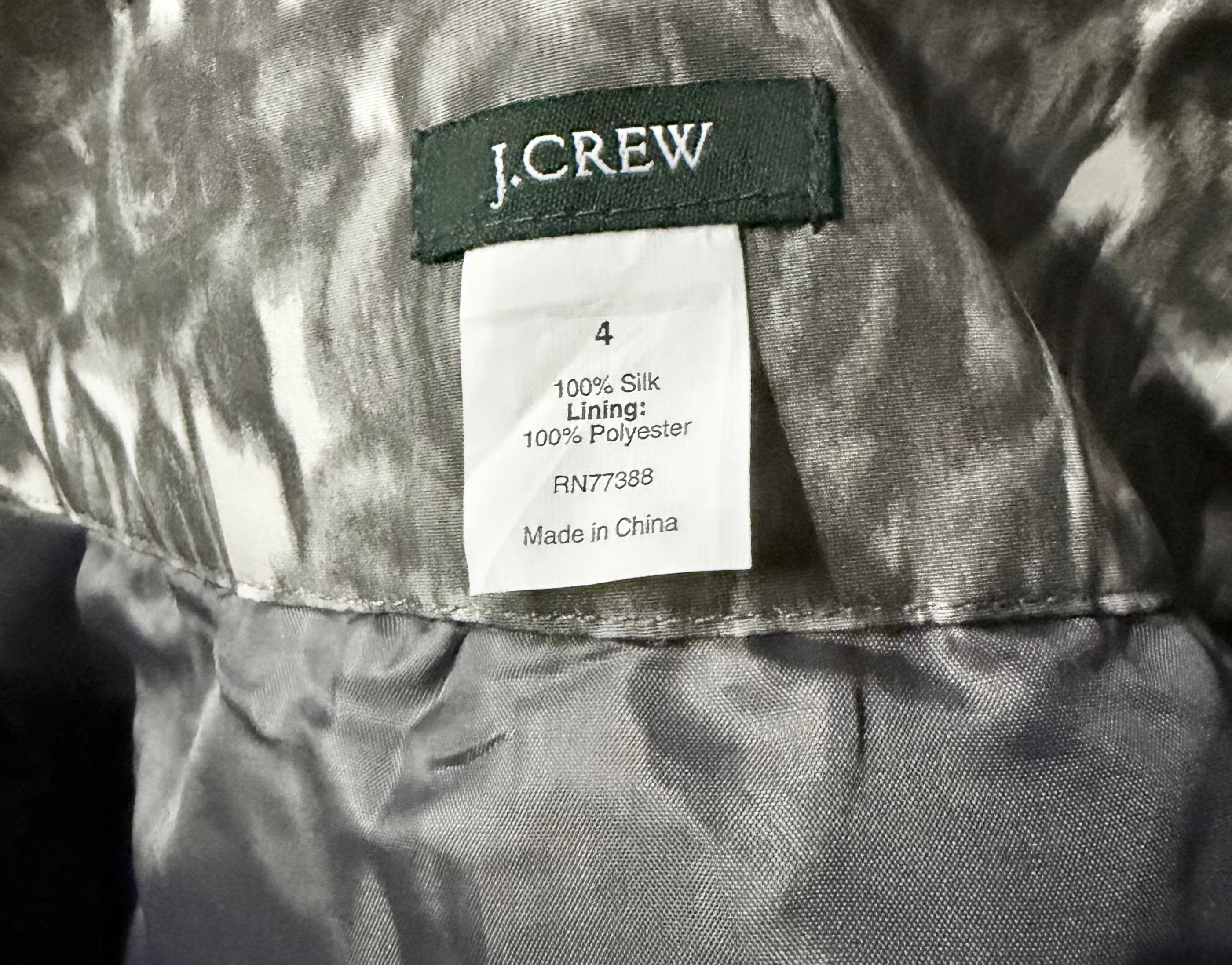 J.Crew Silk Floral Skirt - Size 4